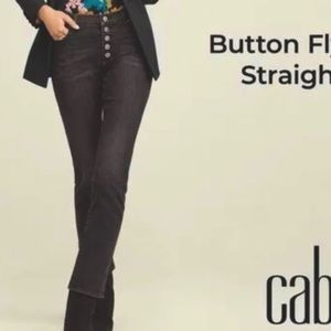 NWOT Cabi Button-fly straight black wash - Size 8